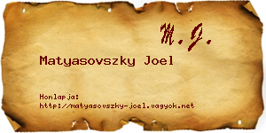 Matyasovszky Joel névjegykártya